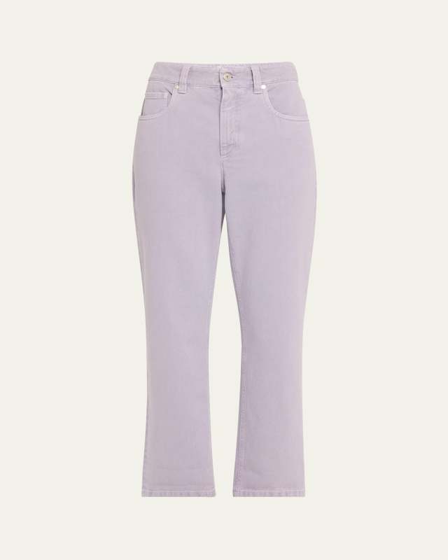Retro Vintage Straight-Leg Ankle Denim Pants